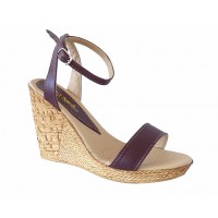 Sandale dama din piele naturala culoare maro cu platforme de 10cm S415M